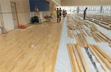 亞強體育施工案例:室內木地板,